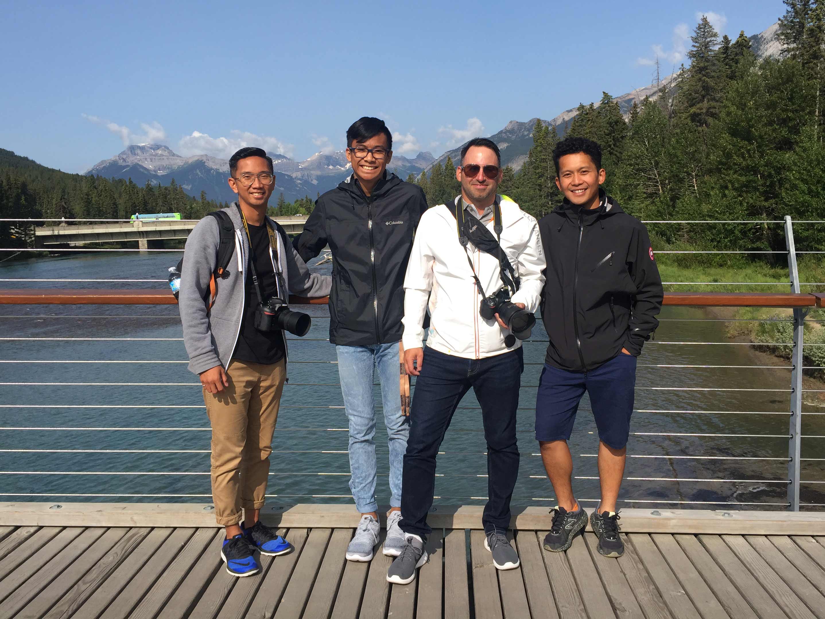 Joseph, Braeden, Grant, and Paulo in Banff, Alberta