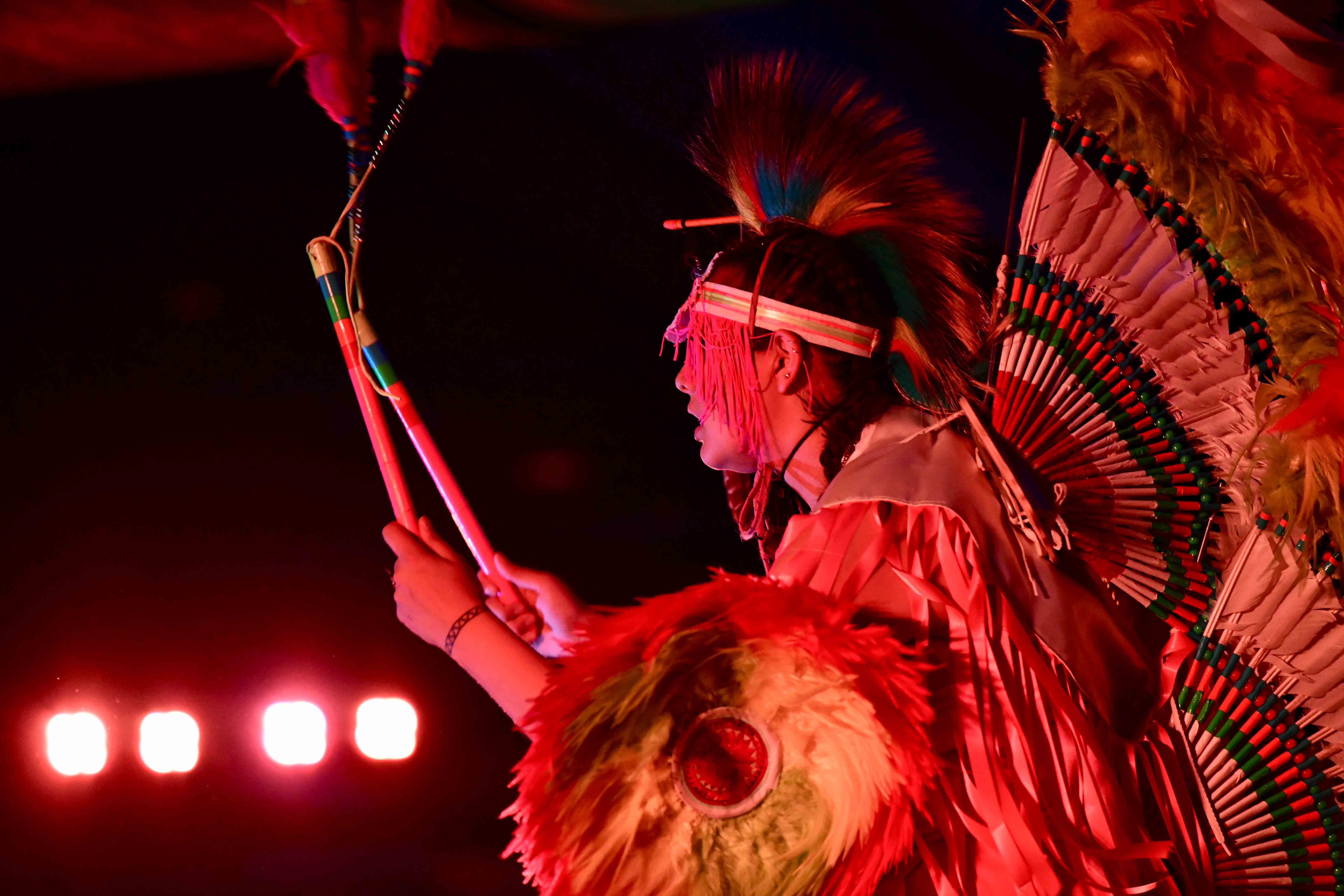 A dancer at Folklorama's First Nations Pavilion
