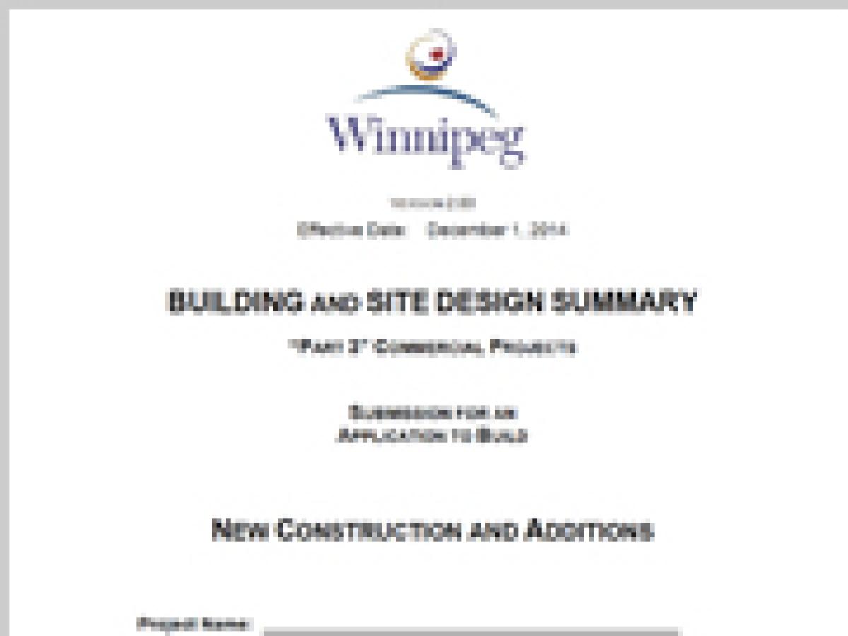 Building and Site Design Summary (BSDS)